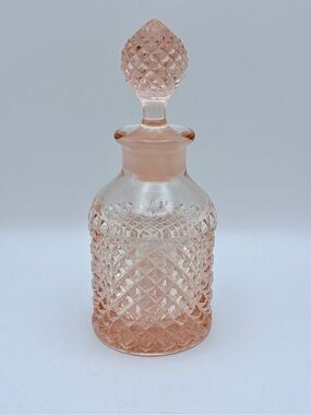 Vintage Westmoreland Pink Glass English Hobnail Perfume Vanity Bottle w/ Stopper